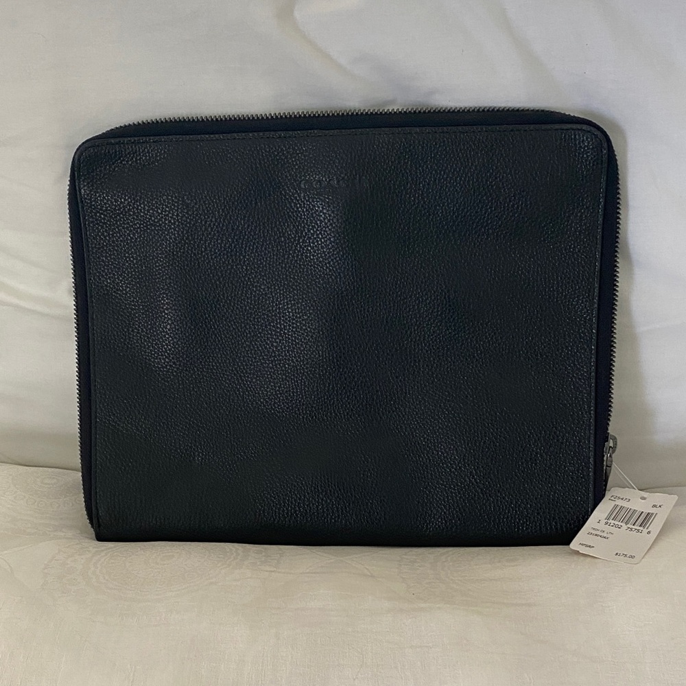 Coach Black Leather Laptop Bag F25473